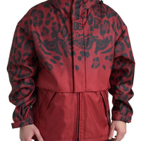 Dolce & Gabbana Radiant Red Leopard Print Hooded Jacket