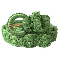 Dolce & Gabbana Elegant Green Viscose Belt with Metal Buckle