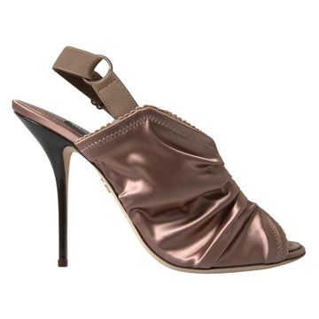 Dolce & Gabbana Elegant Slingback Stiletto Heels in Light Brown