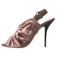 Dolce & Gabbana Elegant Slingback Stiletto Heels in Light Brown