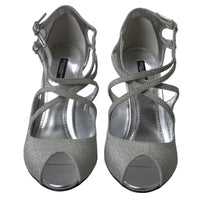 Dolce & Gabbana Elegant Shimmering Silver High-Heeled Sandals