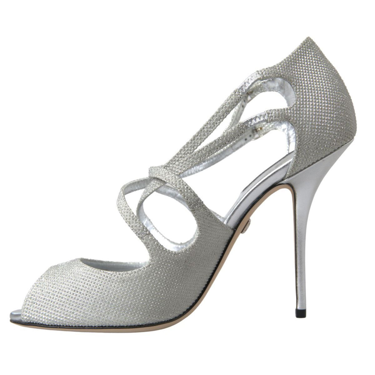 Dolce &amp; Gabbana Elegant Shimmering Silver High-Heeled Sandals