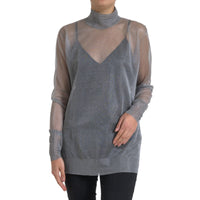 Dolce & Gabbana Elegant Gray Long Sleeve Mesh Top