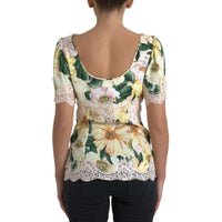 Dolce & Gabbana Elegant Floral Print Silk Blouse