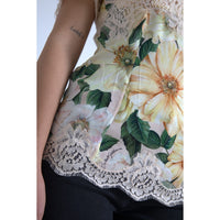 Dolce & Gabbana Elegant Floral Print Silk Blouse