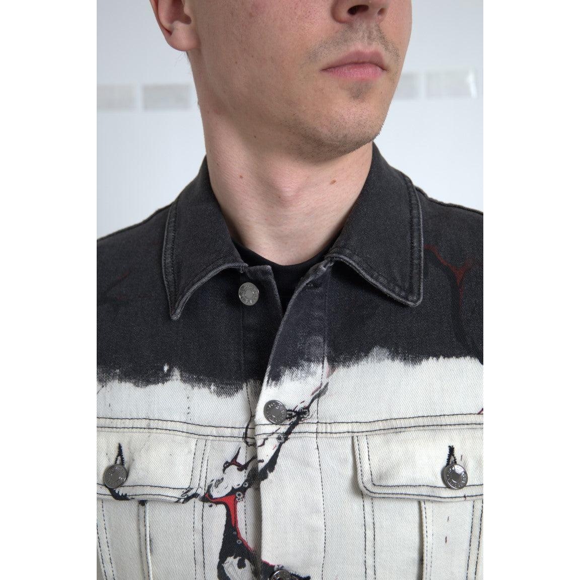 Dolce &amp; Gabbana Multicolor Cotton Stretch Denim Jacket