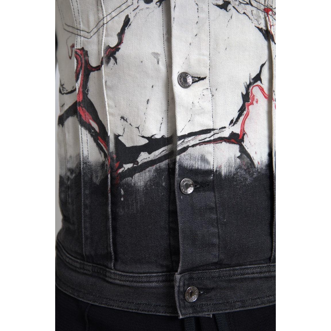Dolce &amp; Gabbana Multicolor Cotton Stretch Denim Jacket