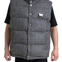 Dolce & Gabbana Elegant Chevron Knit Wool Blend Vest Jacket