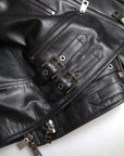 Dolce & Gabbana Sleek Black Leather Biker Jacket