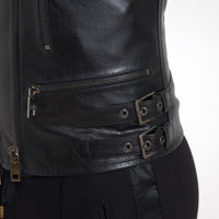 Dolce & Gabbana Sleek Black Leather Biker Jacket