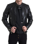 Dolce & Gabbana Sleek Black Leather Biker Jacket
