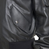 Dolce & Gabbana Elegant Black Leather Bomber Jacket