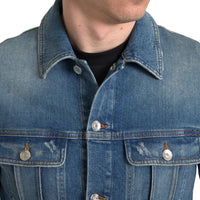 Dolce & Gabbana Elegant Blue Denim Stretch Jacket