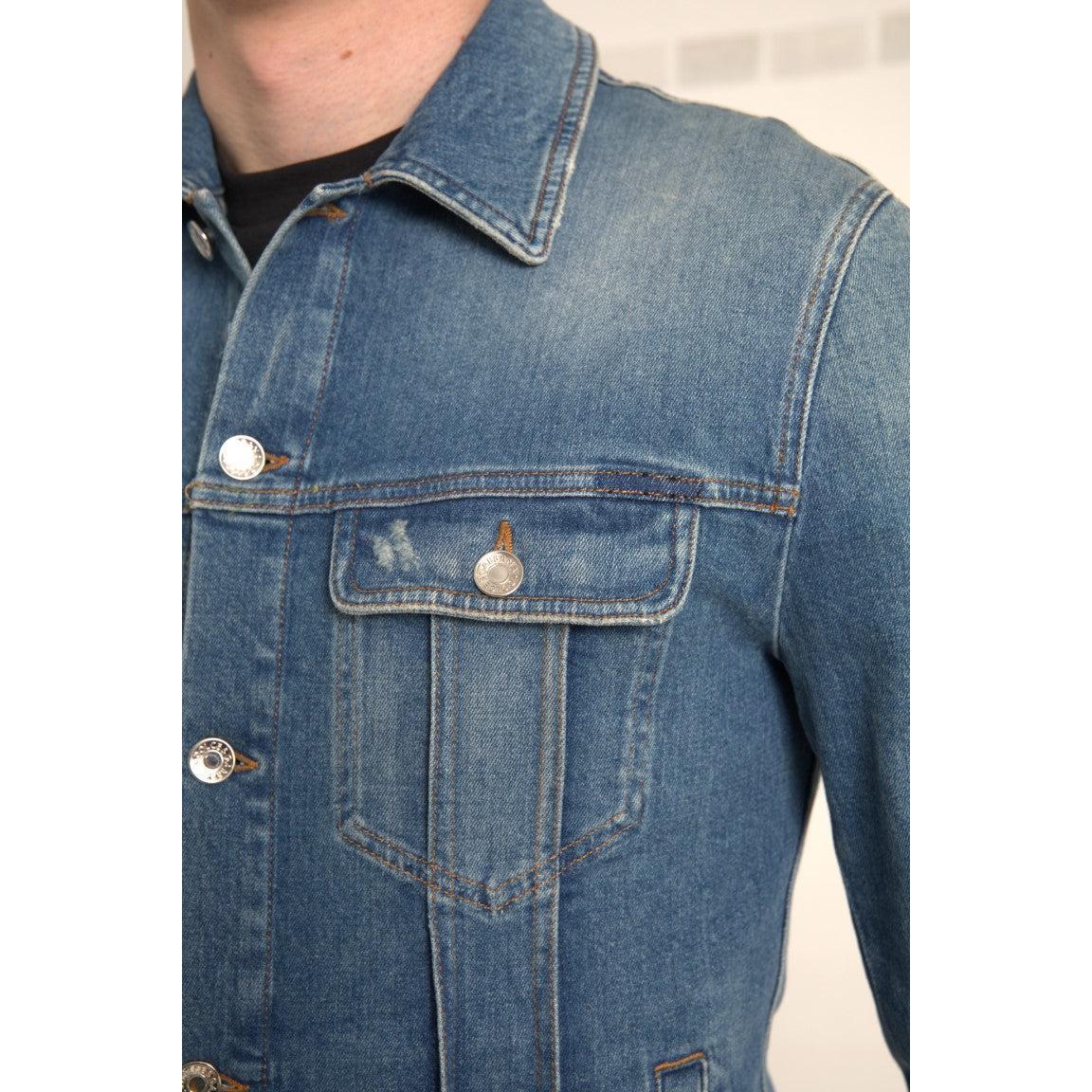 Dolce &amp; Gabbana Elegant Blue Denim Stretch Jacket