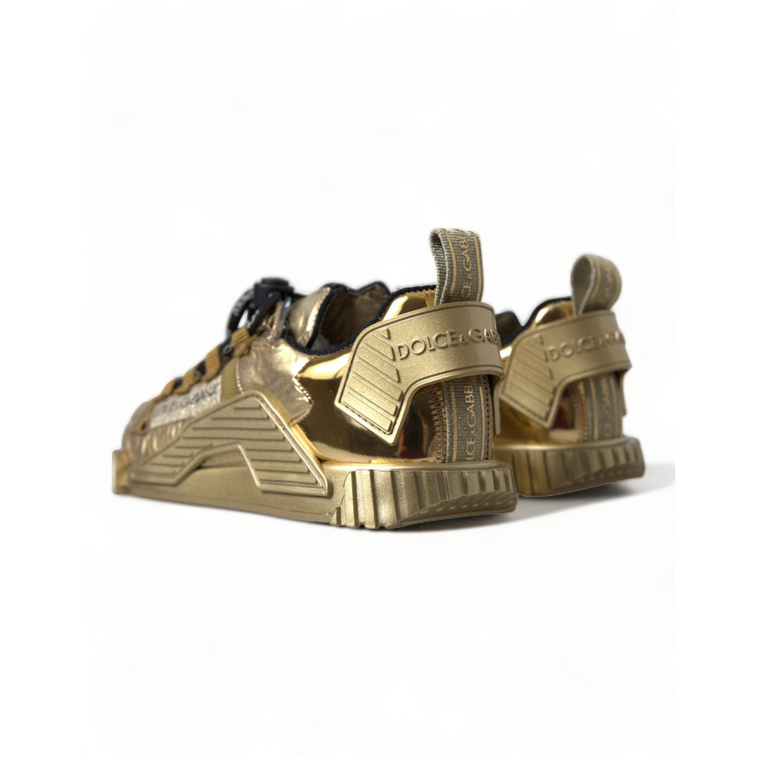 Dolce & Gabbana Gleaming Gold-Toned Luxury Sneakers