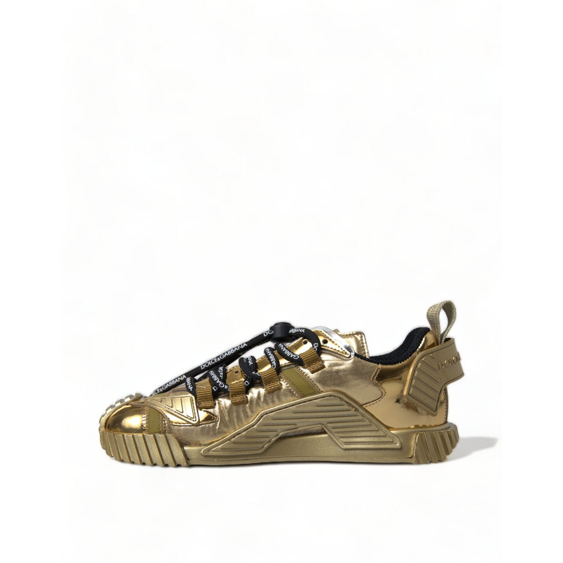 Dolce & Gabbana Gleaming Gold-Toned Luxury Sneakers