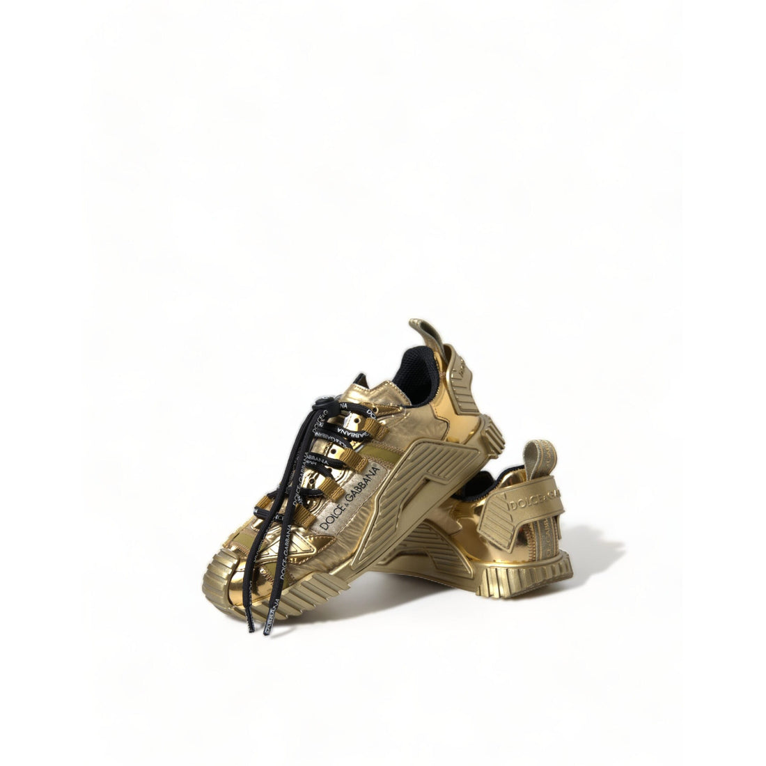 Dolce & Gabbana Gleaming Gold-Toned Luxury Sneakers