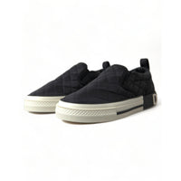 Dolce & Gabbana Elegant Quilted Black Canvas Sneakers