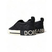 Dolce & Gabbana Elegant Quilted Black Canvas Sneakers