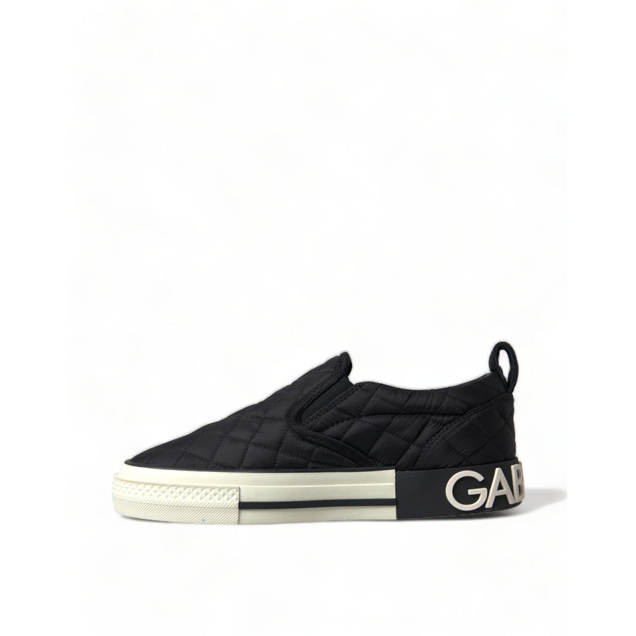 Dolce & Gabbana Elegant Quilted Black Canvas Sneakers