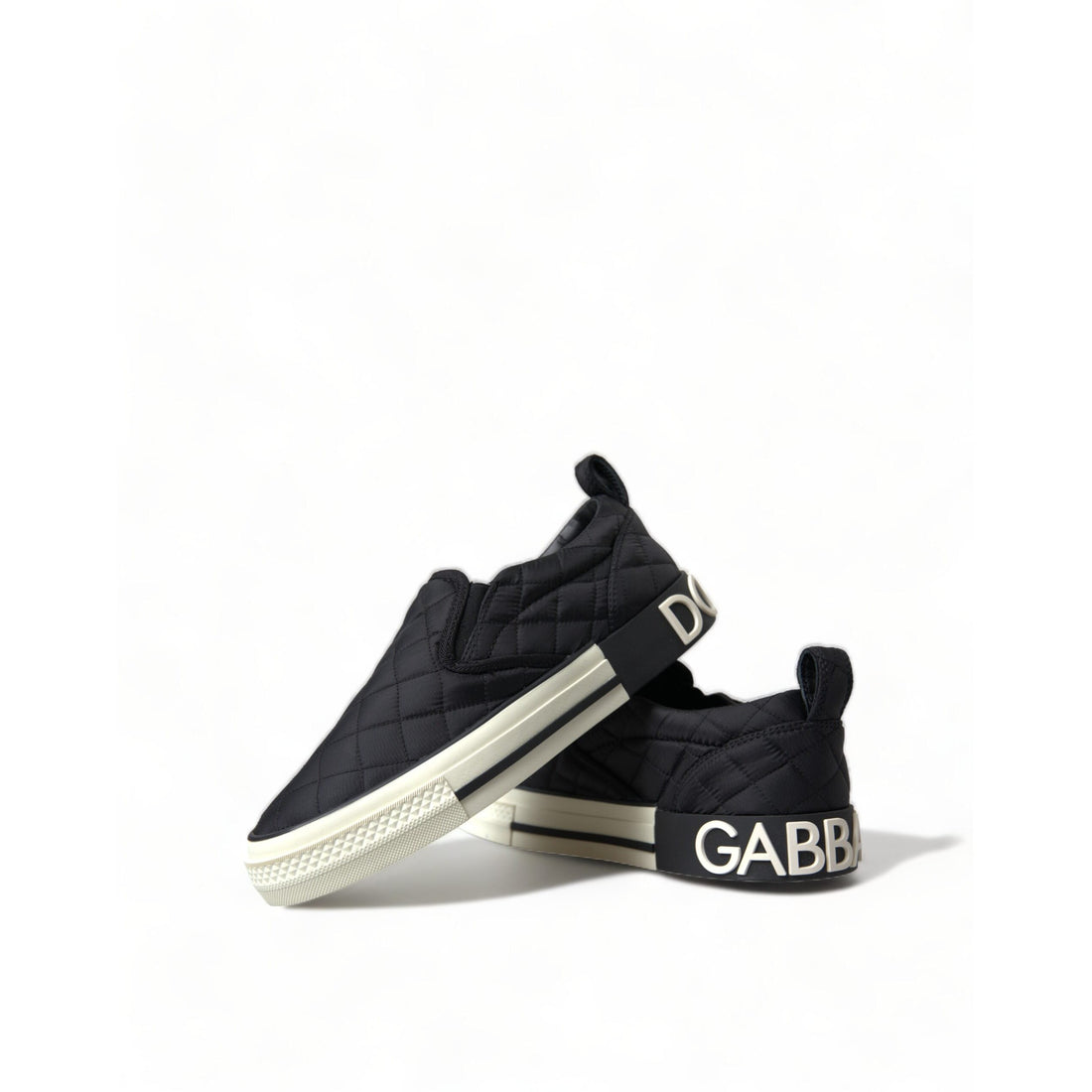 Dolce & Gabbana Elegant Quilted Black Canvas Sneakers