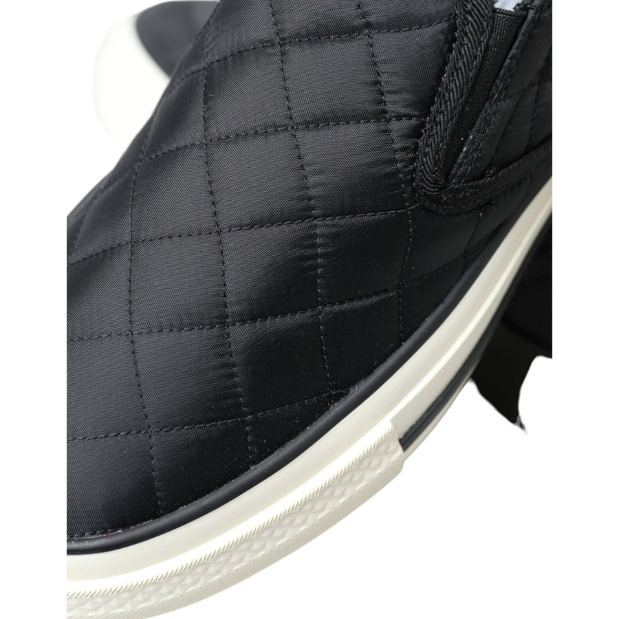 Dolce & Gabbana Elegant Quilted Black Canvas Sneakers