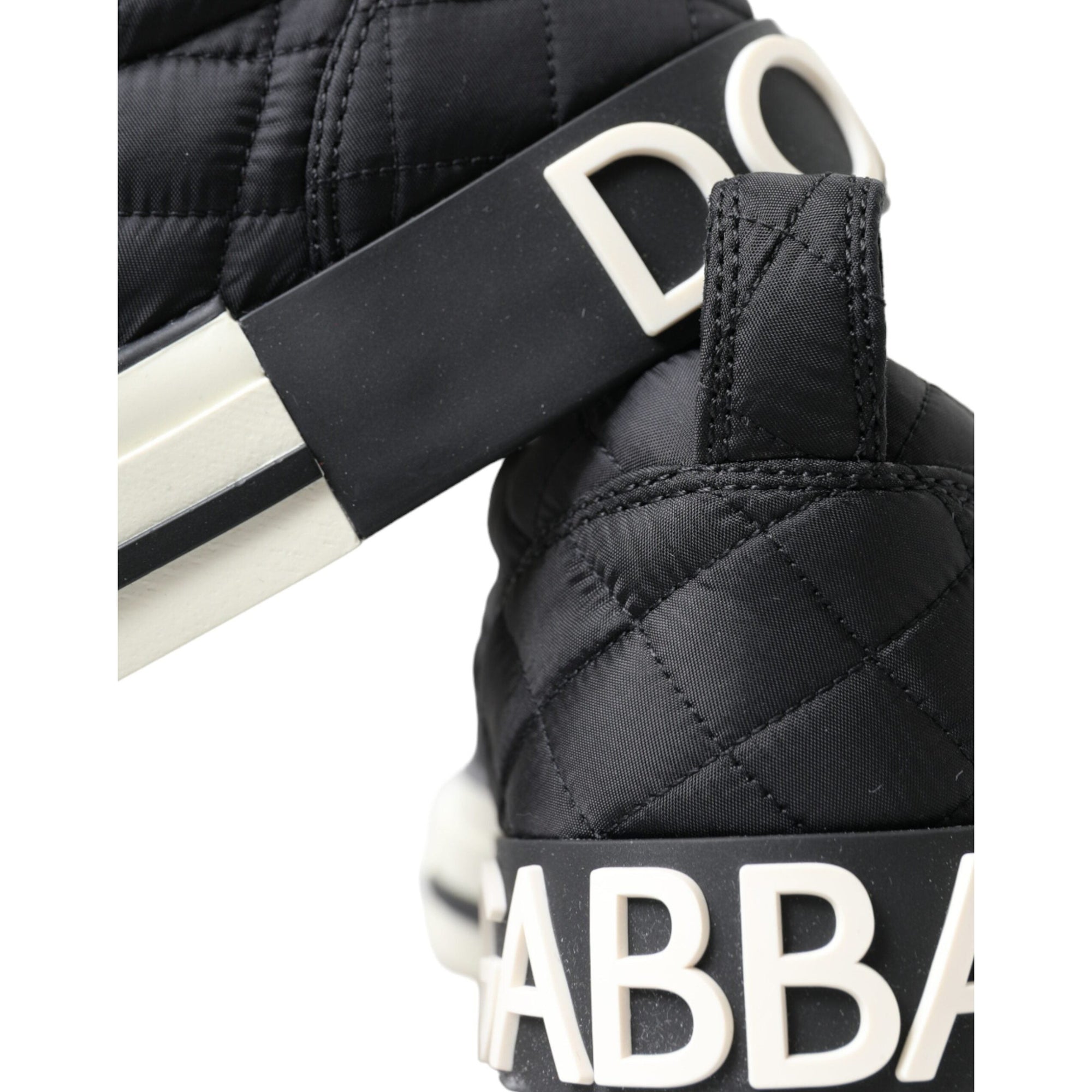 Dolce &amp; Gabbana Elegant Quilted Black Canvas Sneakers