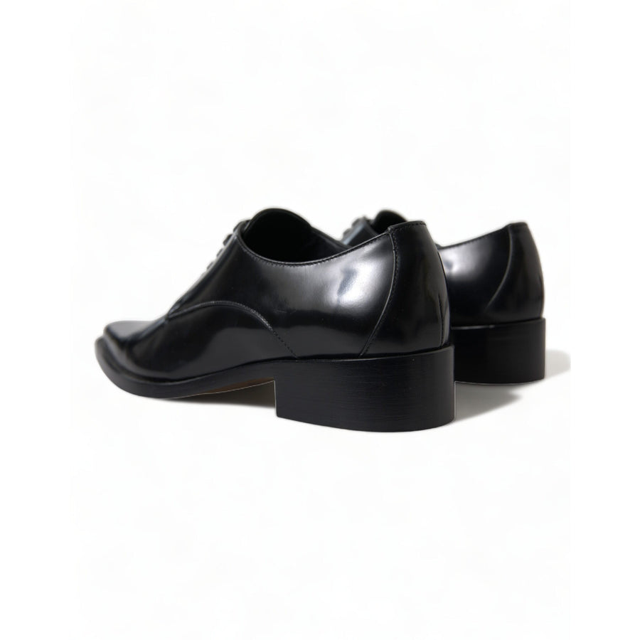 Dolce & Gabbana Elegant Black Leather Formal Flats