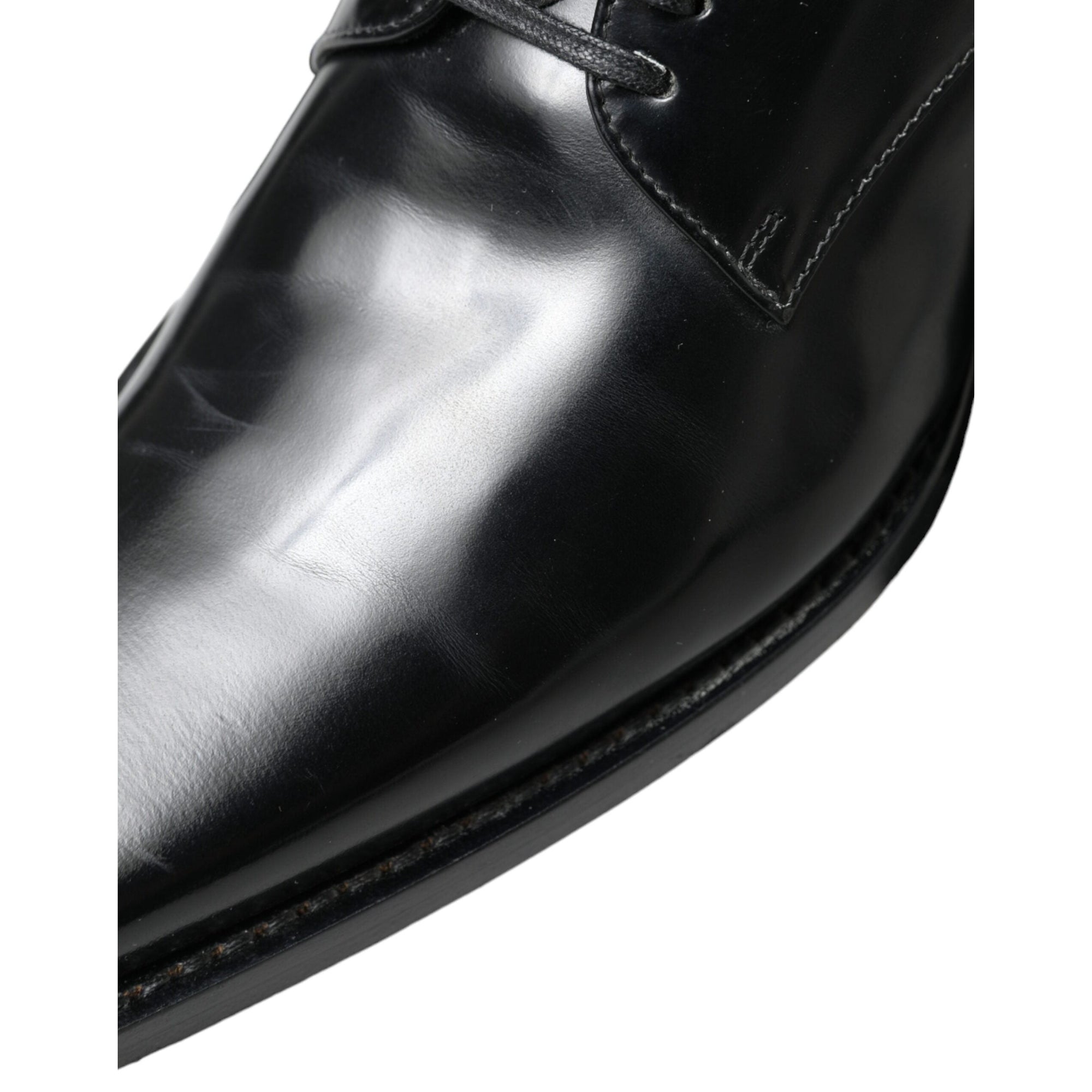 Dolce &amp; Gabbana Elegant Black Leather Formal Flats