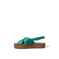 Dolce & Gabbana Elegant Green Espadrille Platform Sandals