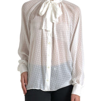 Dolce & Gabbana Elegant Sheer Silk Button-Up Blouse