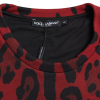 Dolce & Gabbana Red Leopard Print Cotton Tank Top