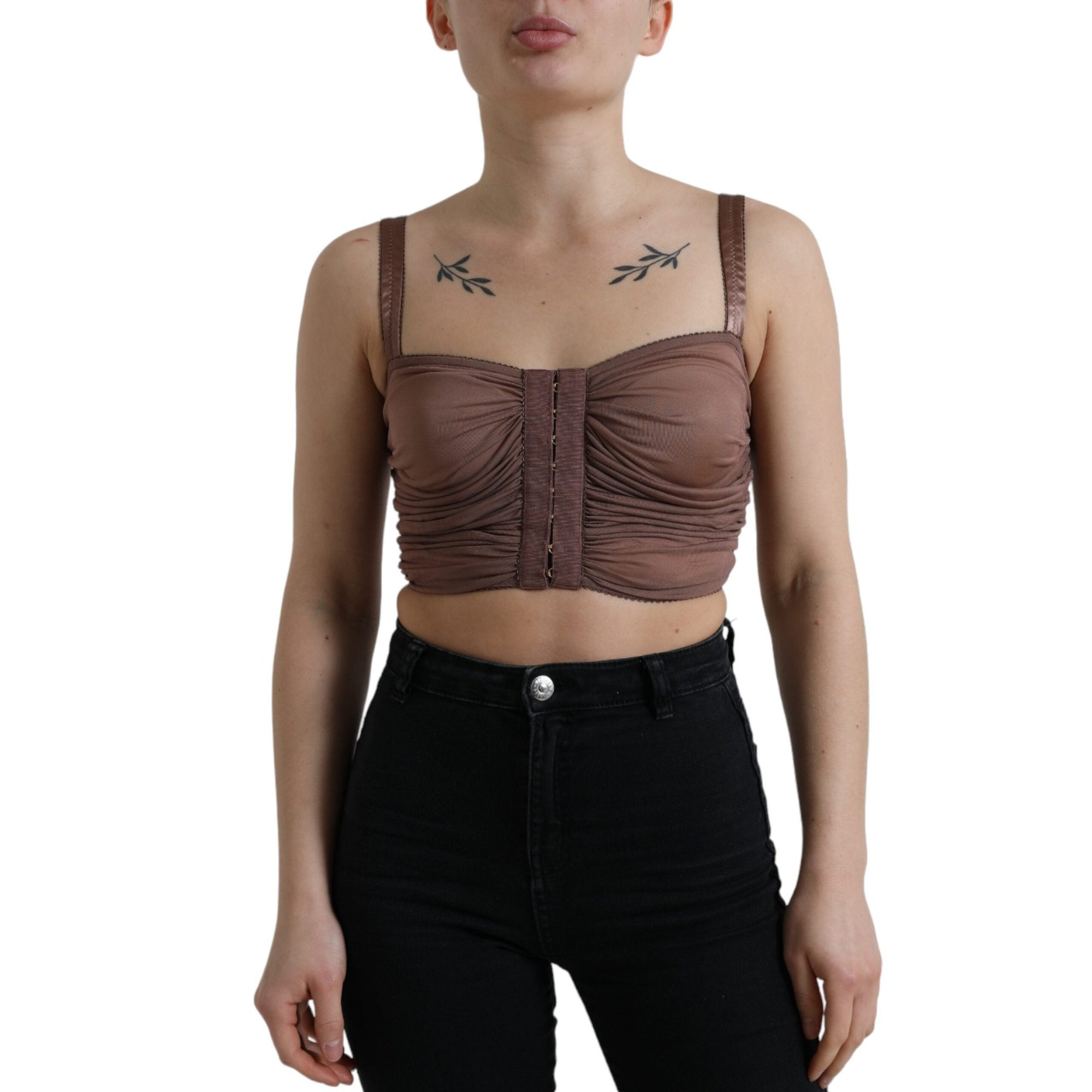 Dolce &amp; Gabbana Elegant Cropped Silk Blend Top