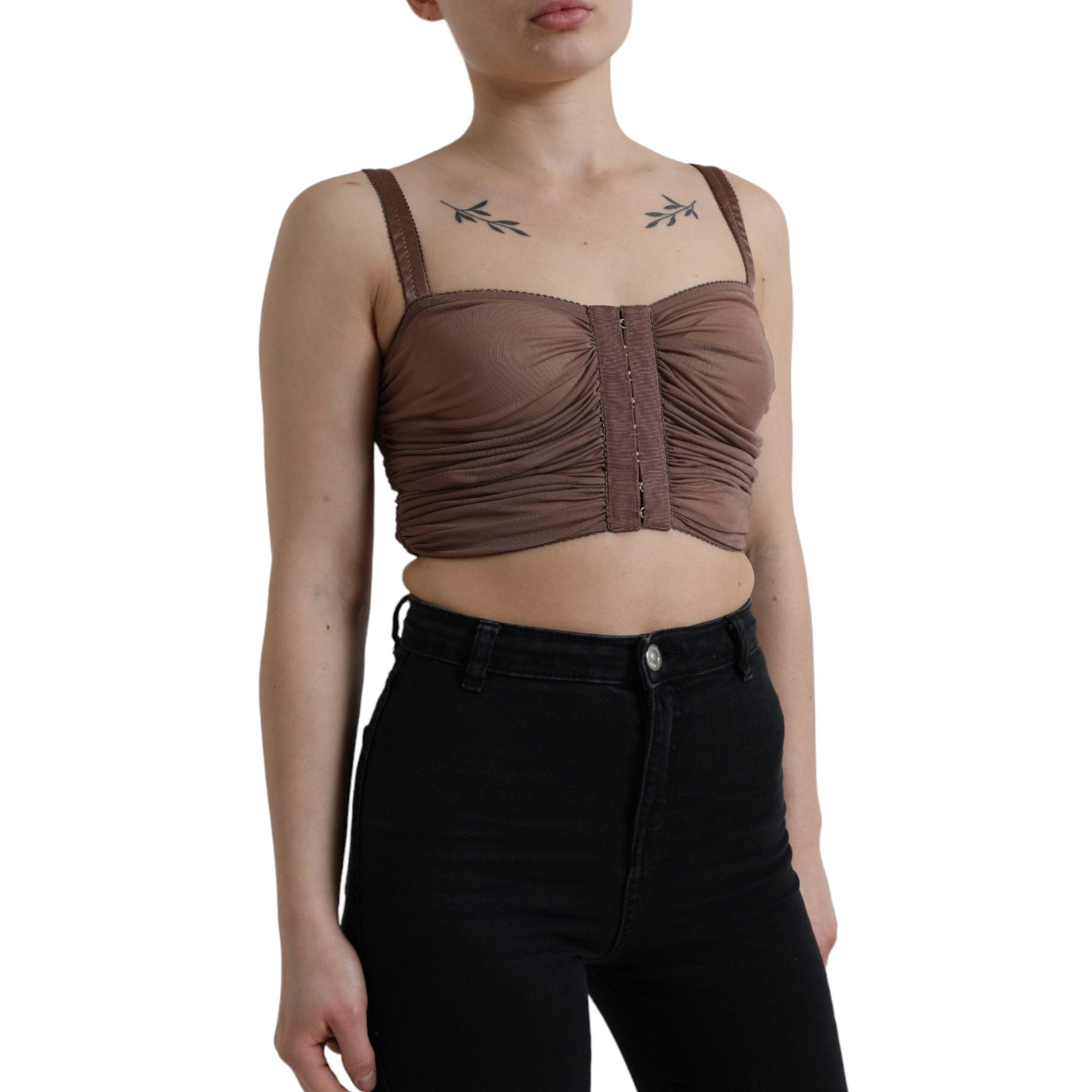 Dolce &amp; Gabbana Elegant Cropped Silk Blend Top
