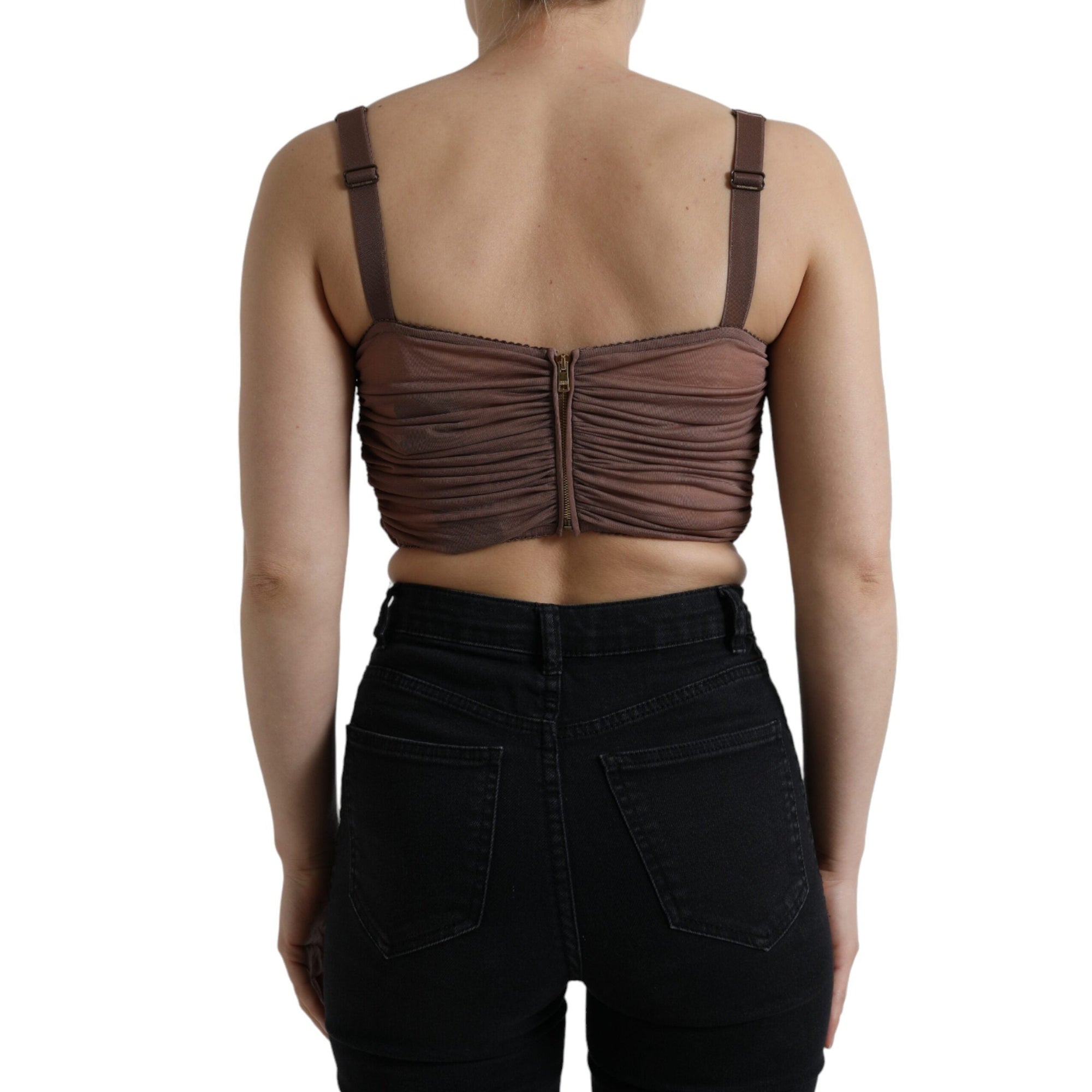 Dolce &amp; Gabbana Elegant Cropped Silk Blend Top