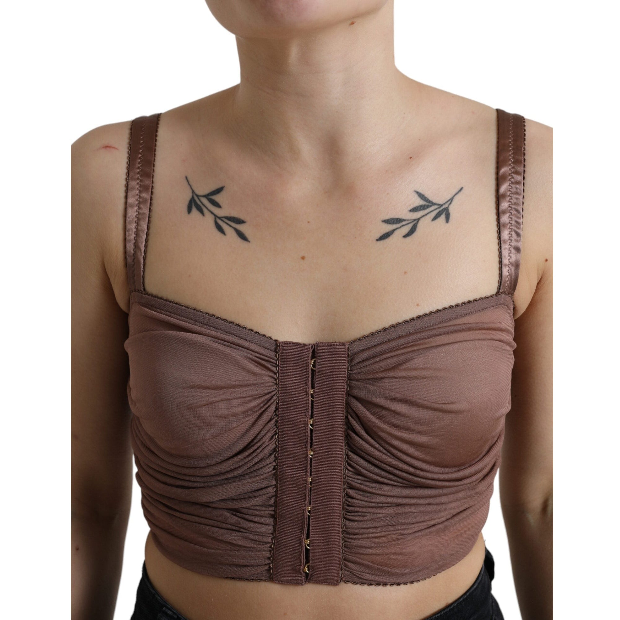 Dolce &amp; Gabbana Elegant Cropped Silk Blend Top