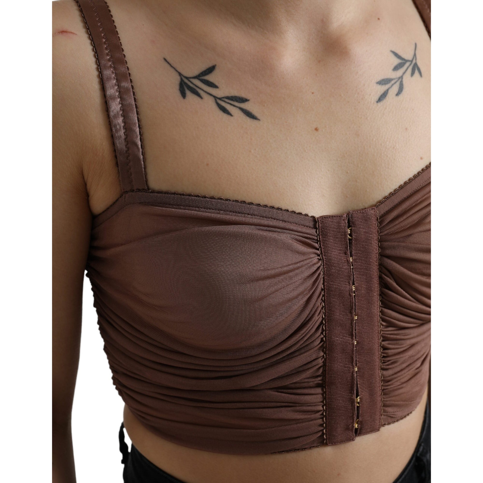 Dolce &amp; Gabbana Elegant Cropped Silk Blend Top