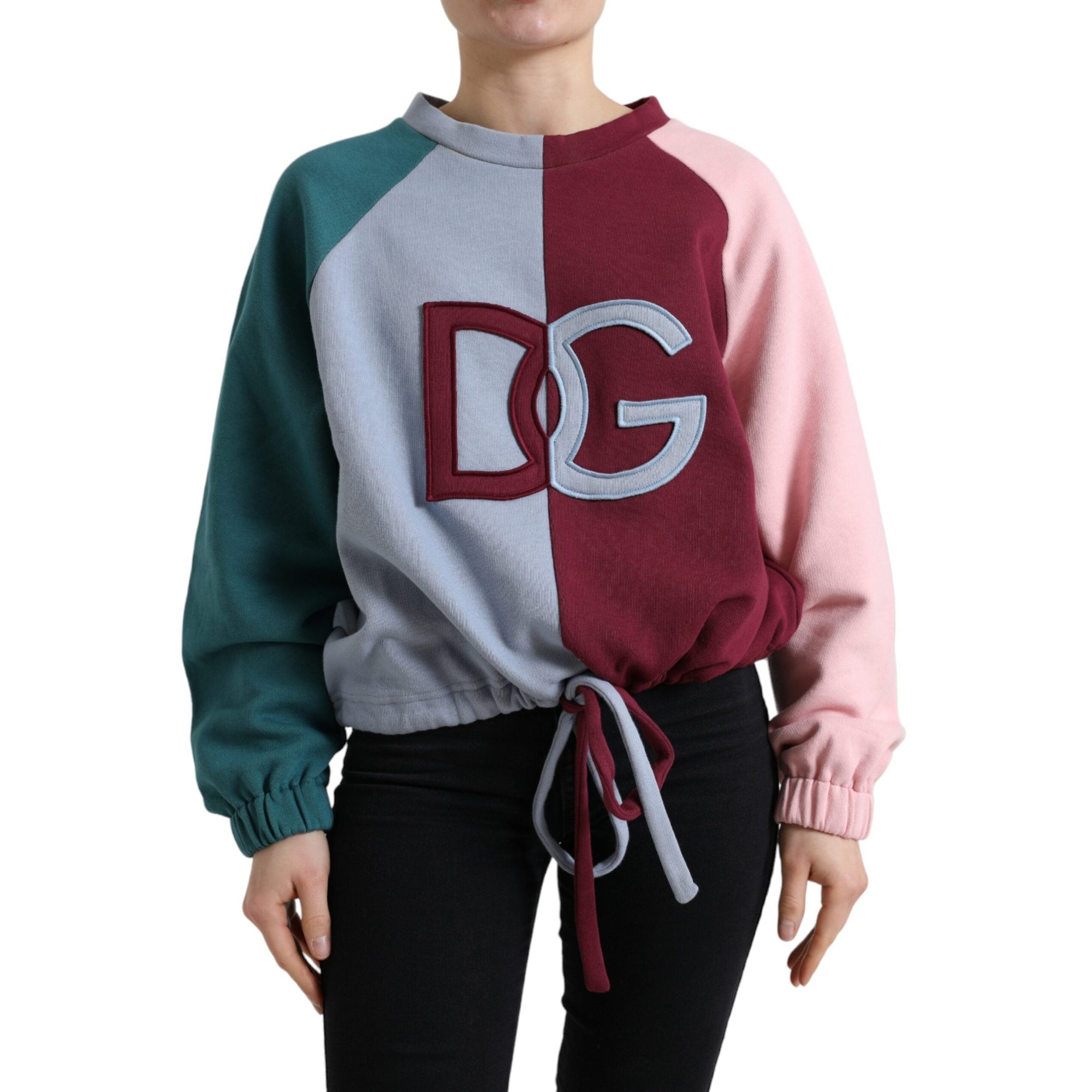 Dolce &amp; Gabbana Elegant Multicolor Crew Neck Cotton Sweater