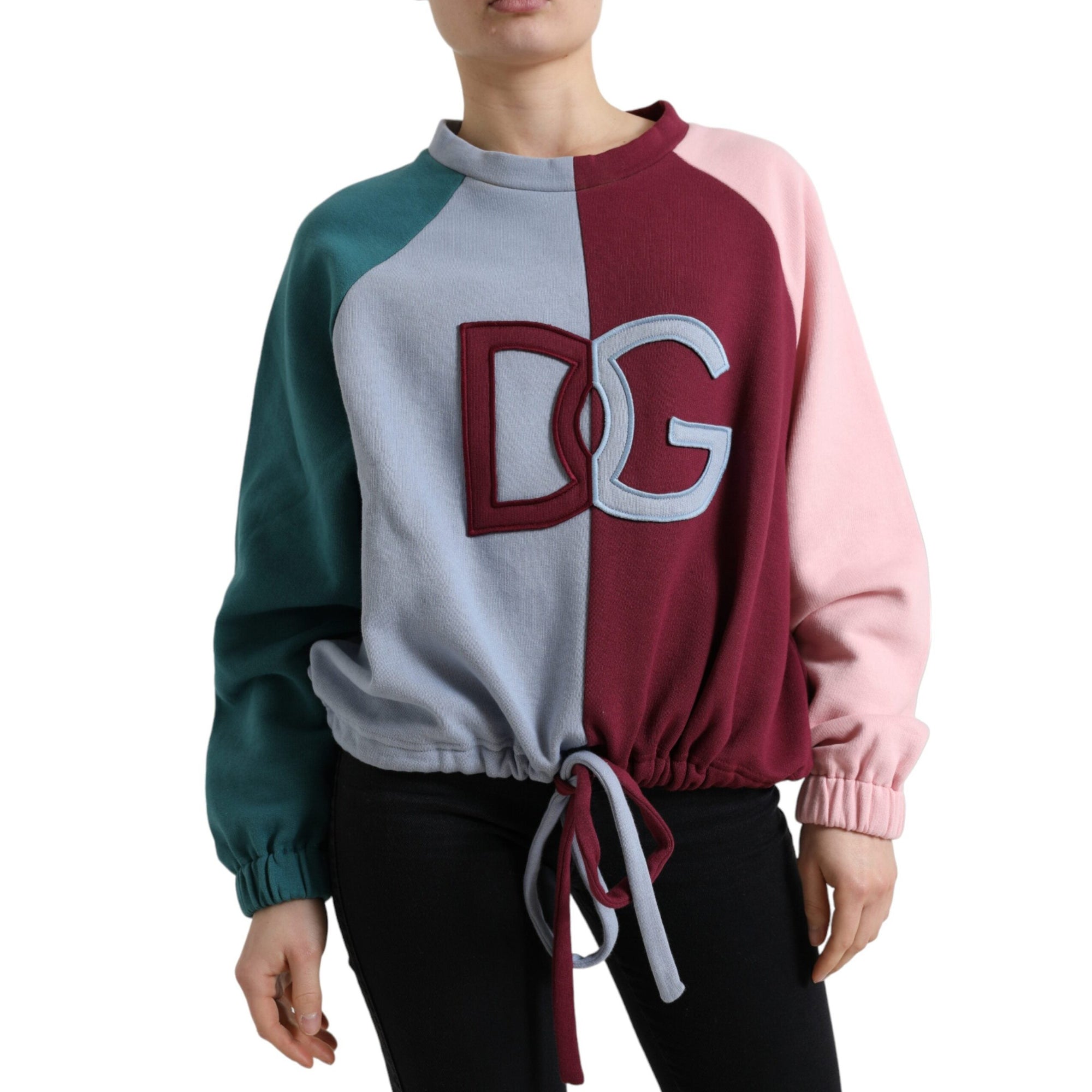 Dolce &amp; Gabbana Elegant Multicolor Crew Neck Cotton Sweater