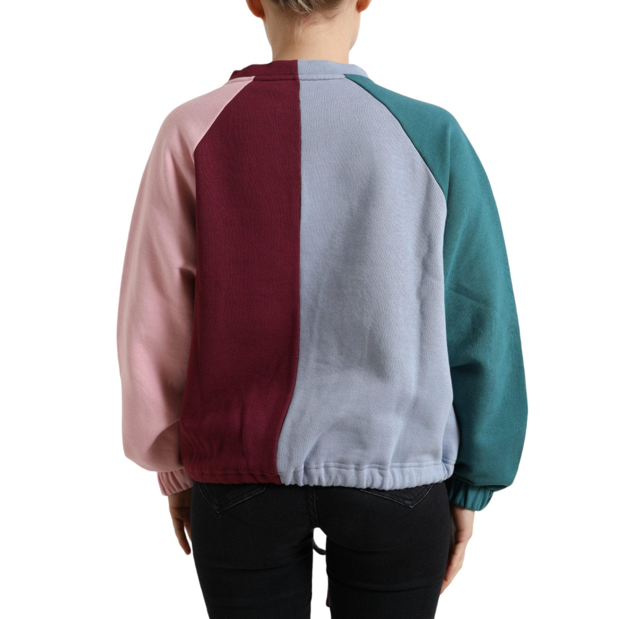 Dolce &amp; Gabbana Elegant Multicolor Crew Neck Cotton Sweater