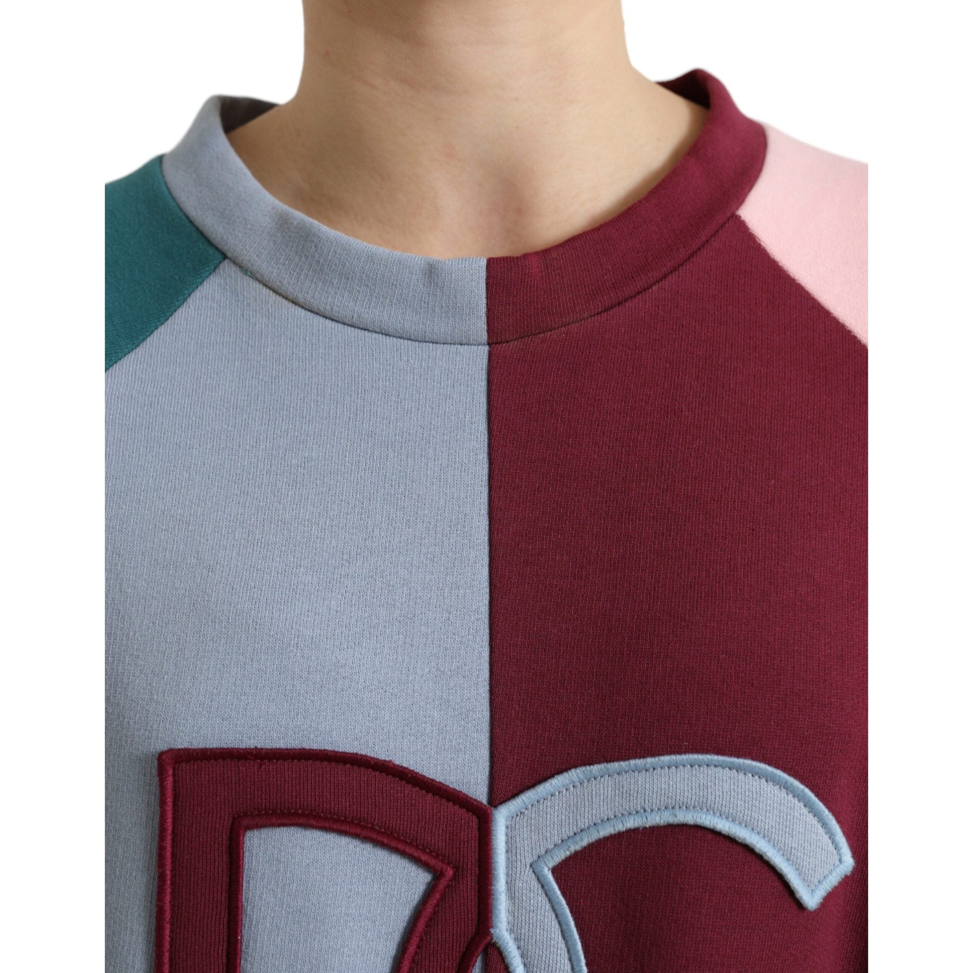Dolce &amp; Gabbana Elegant Multicolor Crew Neck Cotton Sweater