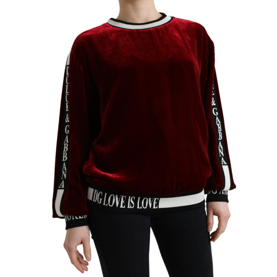 Dolce & Gabbana Elegant Bordeaux Silk-Blend Sweater