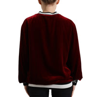 Dolce & Gabbana Elegant Bordeaux Silk-Blend Sweater