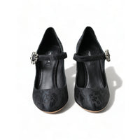 Dolce & Gabbana Chic Black Brocade Mary Janes Pumps