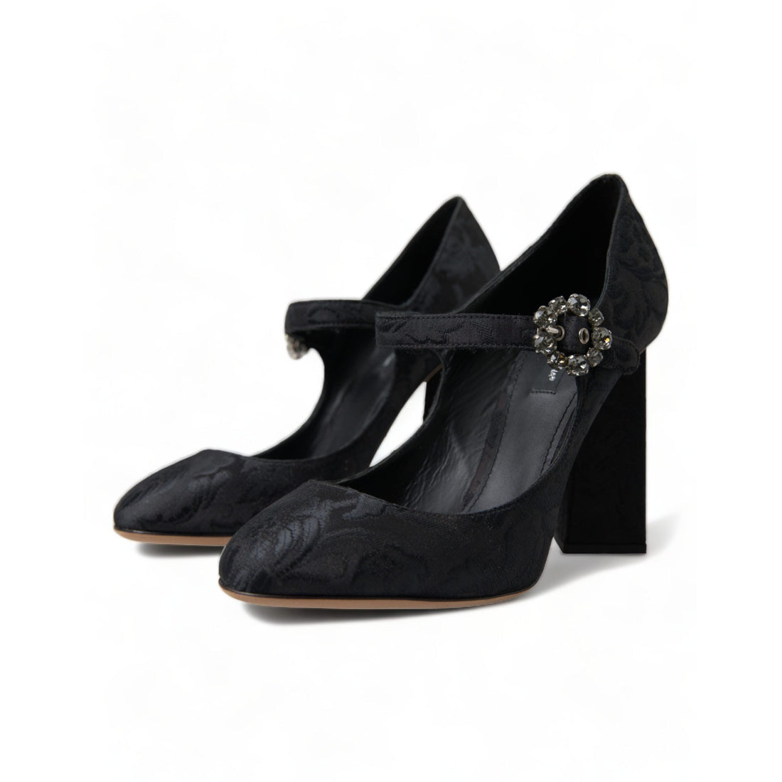 Dolce & Gabbana Chic Black Brocade Mary Janes Pumps