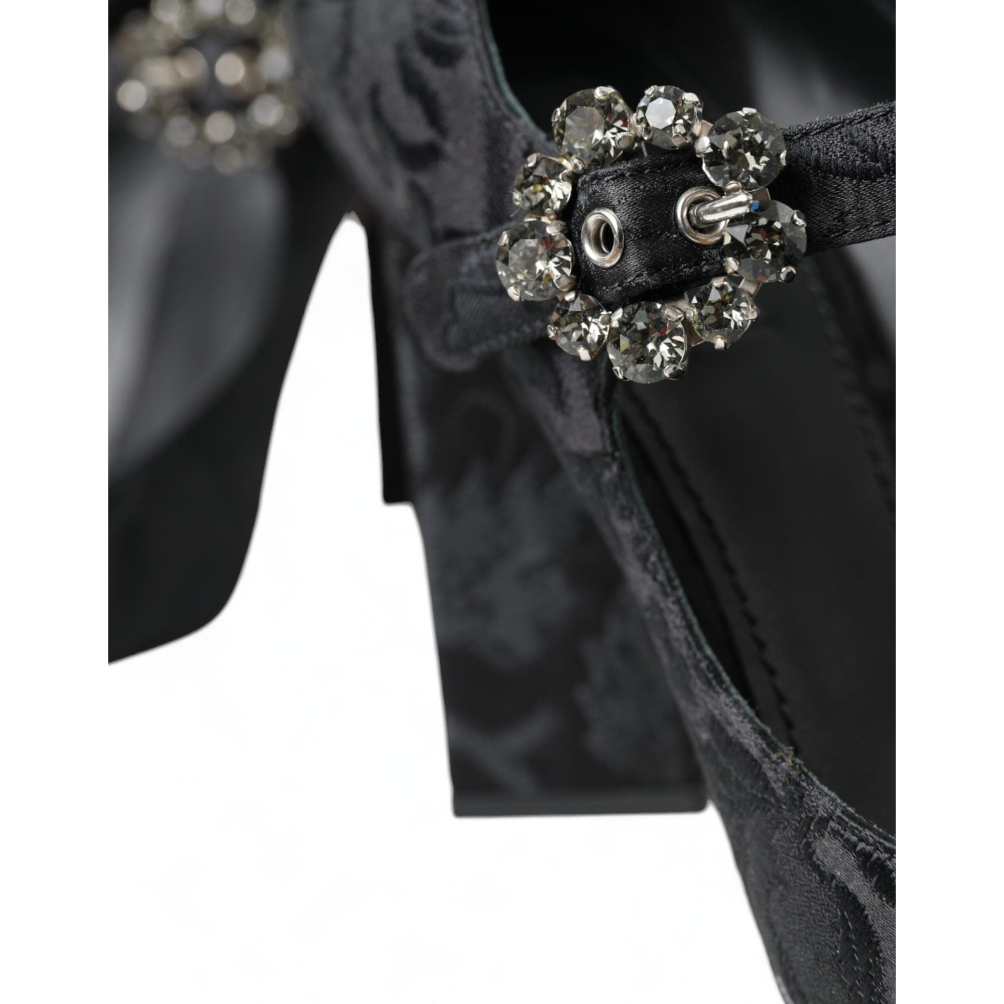 Dolce &amp; Gabbana Chic Black Brocade Mary Janes Pumps