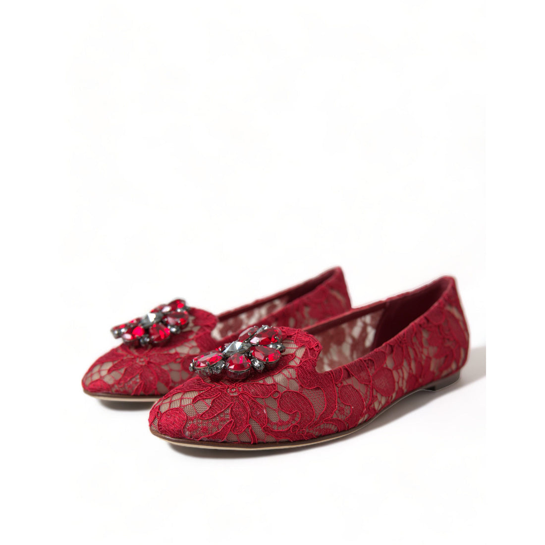 Dolce & Gabbana Elegant Floral Lace Vally Flats