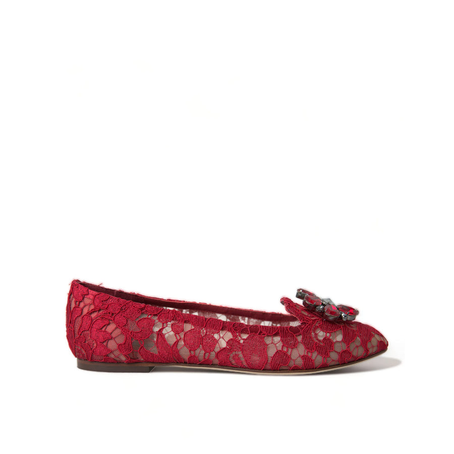 Dolce & Gabbana Elegant Floral Lace Vally Flats