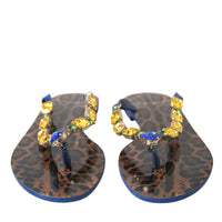 Dolce & Gabbana Elegant Blue Leather Flat Sandals