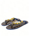 Dolce & Gabbana Elegant Blue Leather Flat Sandals